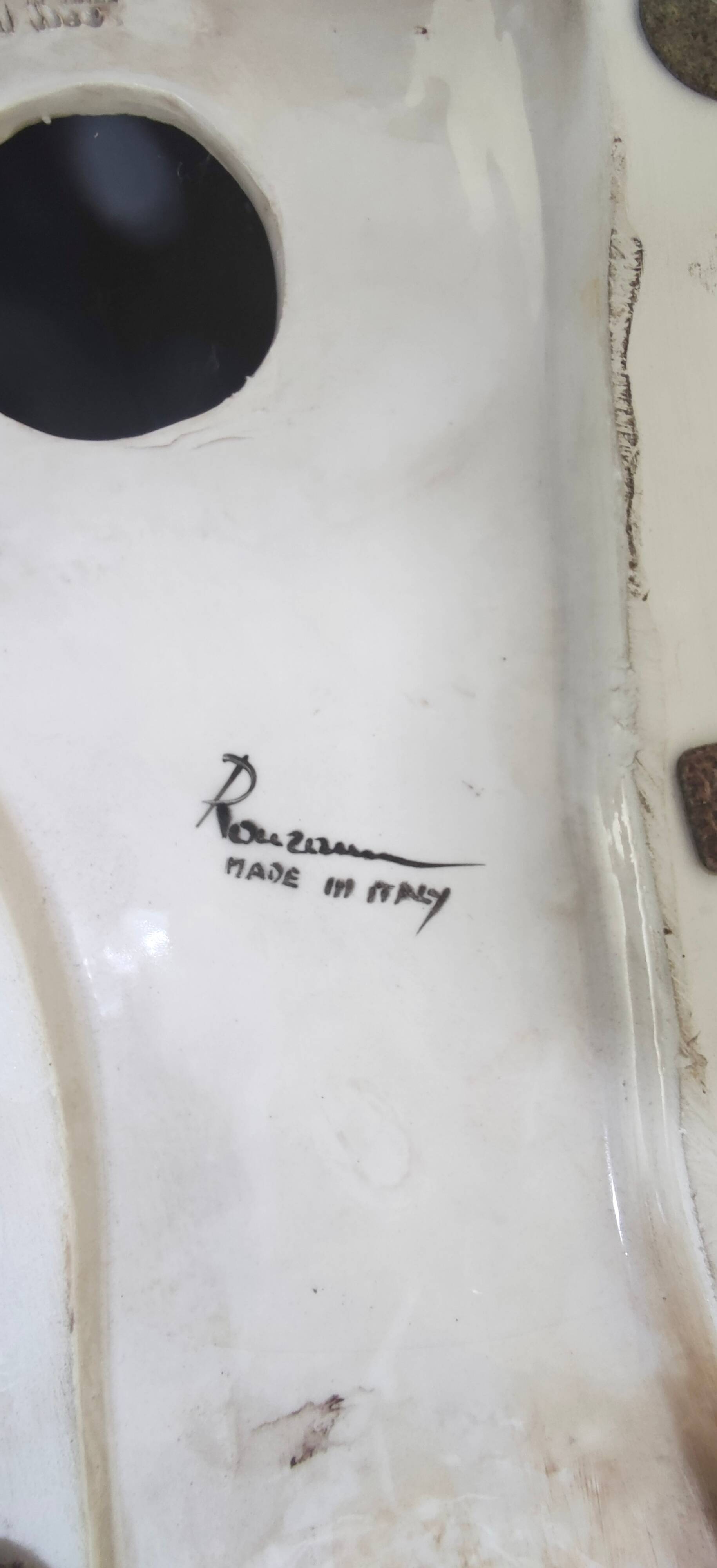 Hand Painted Ceramic Pair of Fighting Jaguars by Giovanni Ronzan, Italy