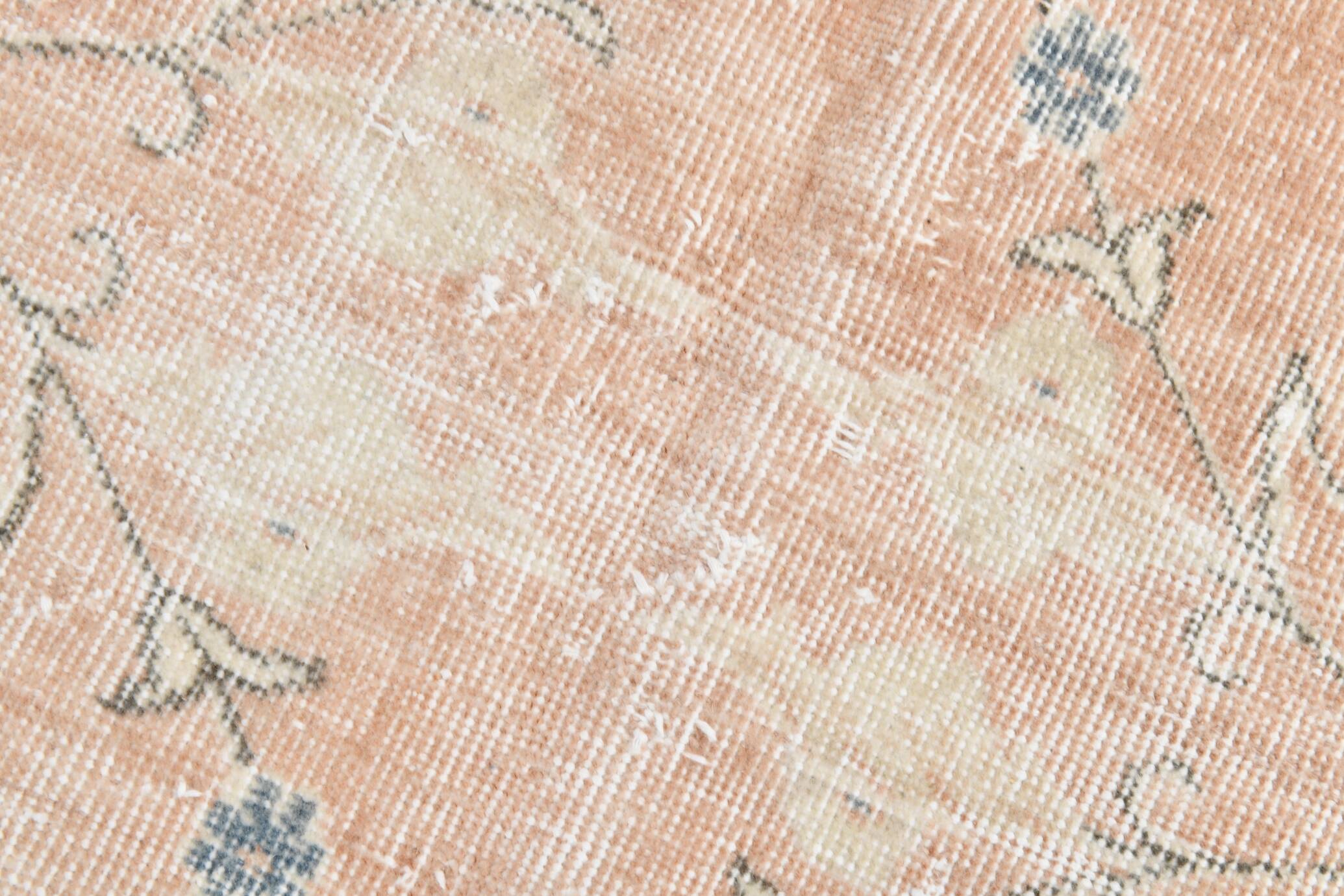 Tapis vintage floral rose blush et pêche 8x12, tapis pour salon.