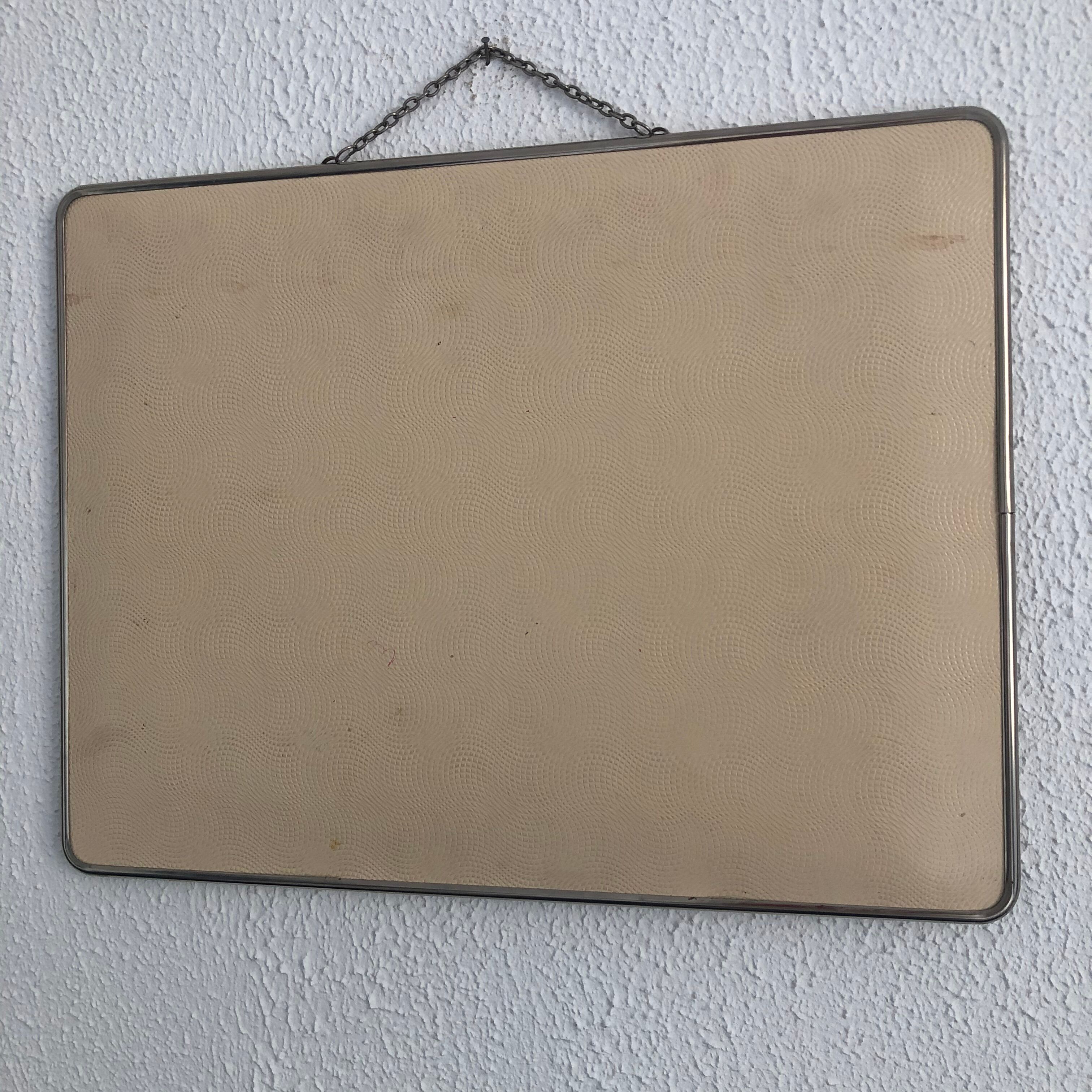 Vintage ivory barber mirror 1960 - 40 x 30 cm