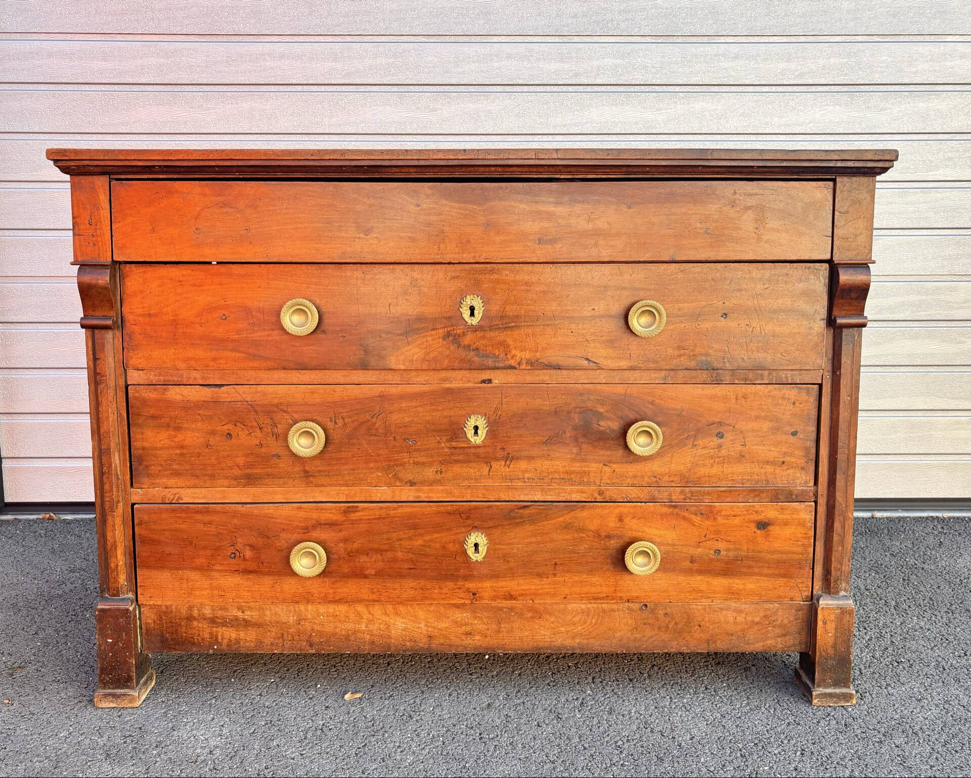 Antique solid wood chest of drawers – Empire style