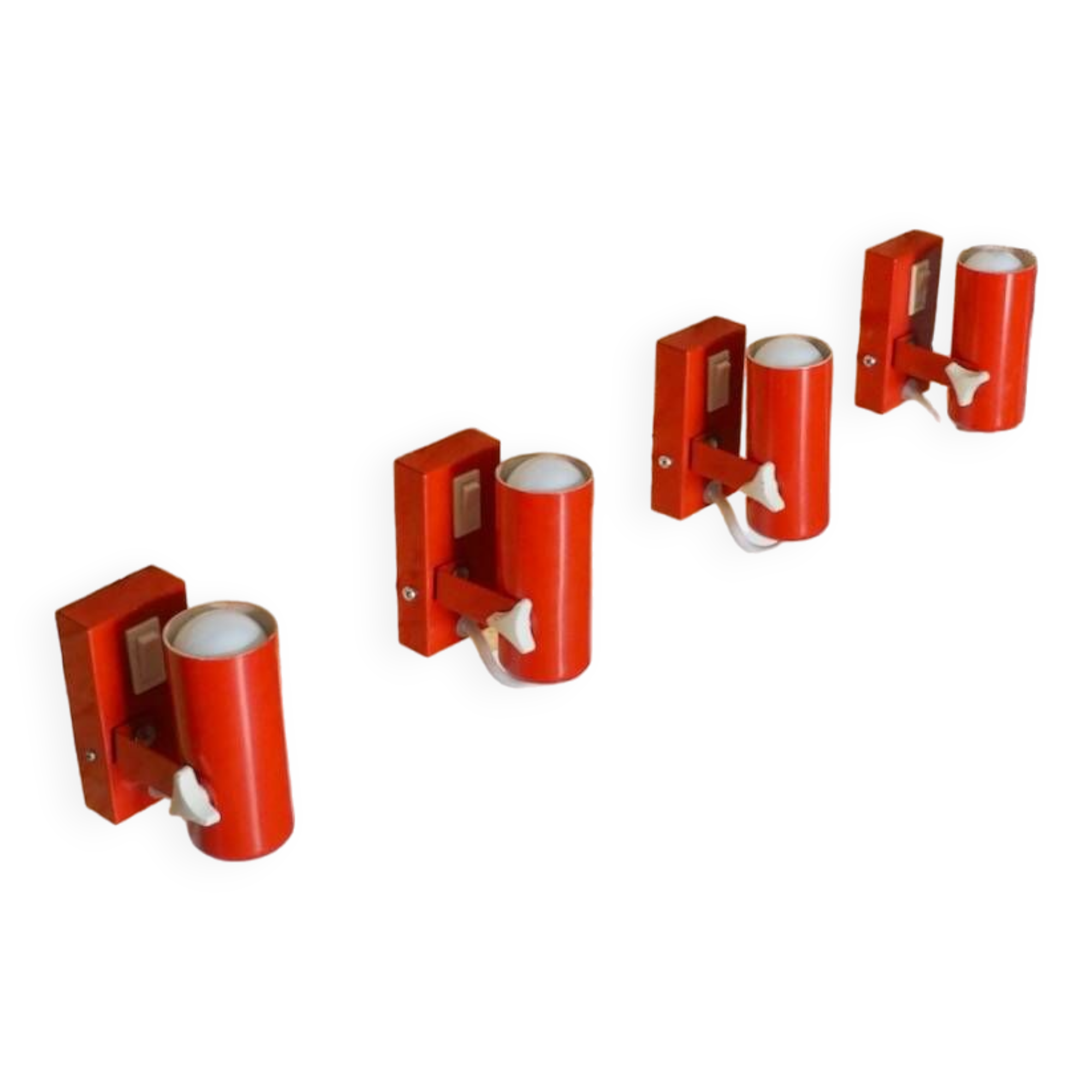 Set of 4 modernist wall lights