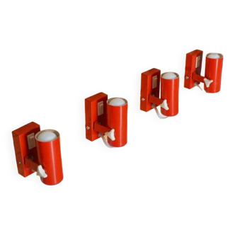 Set of 4 modernist wall lights