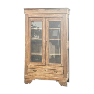 Antique solid oak wardrobe: dresser bookcase