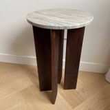 Table d’appoint bois et marbre