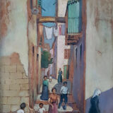 Painting on wood 50X38 cm gilded frame