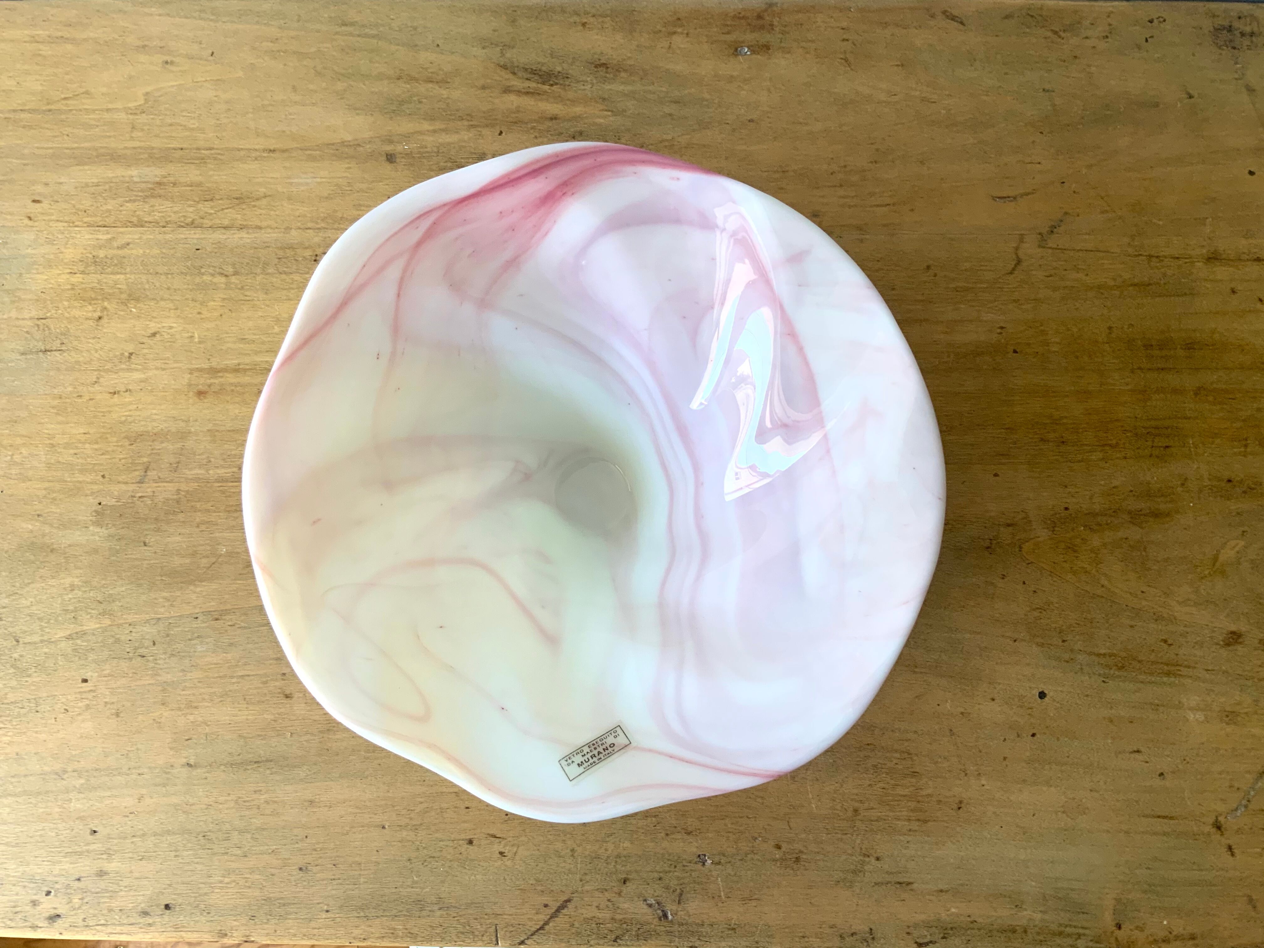 Milky pink Murano glass cup