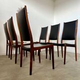 Arne Ovmand Olsen Mogens Kold Lot 6 old Scandinavian design Denmark chairs in vintage rosewood