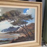 Oil on canvas, low tide, signed Le Dantec