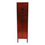Red Chinese cabinet with three doors