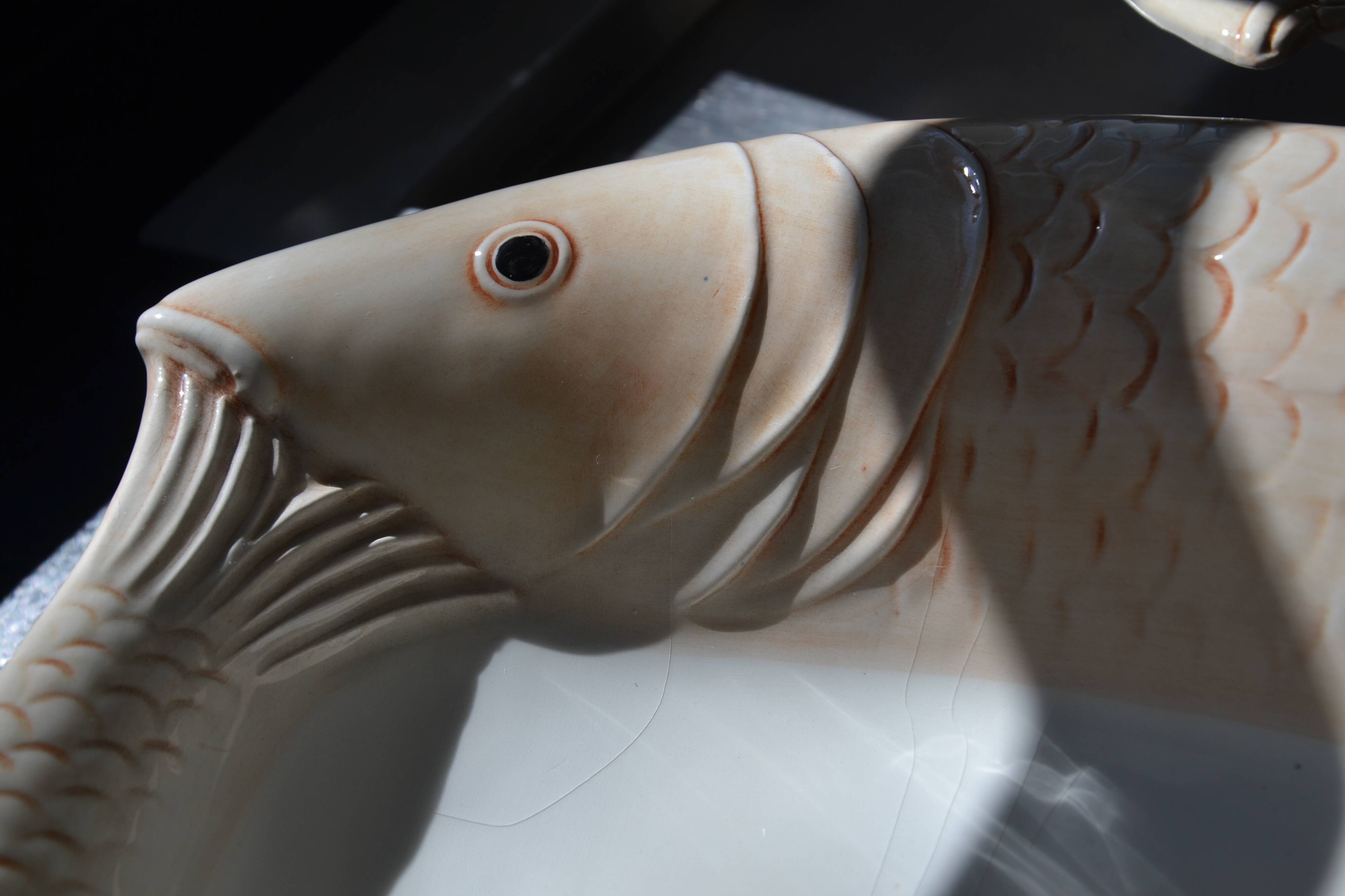 2 antique Italian ceramic fish dishes