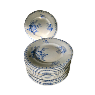 9 assiettes plates Sarreguemines