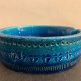 Italian blue ceramic ashtray, design Aldo Londi for Bitossi, 1960