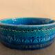 Italian blue ceramic ashtray, design Aldo Londi for Bitossi, 1960