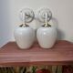 Pair of vintage white opaline wall lights