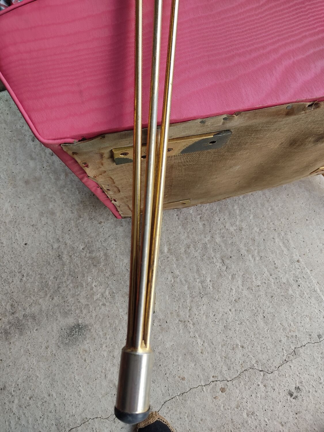 Vintage hairdresser chair feet compass.