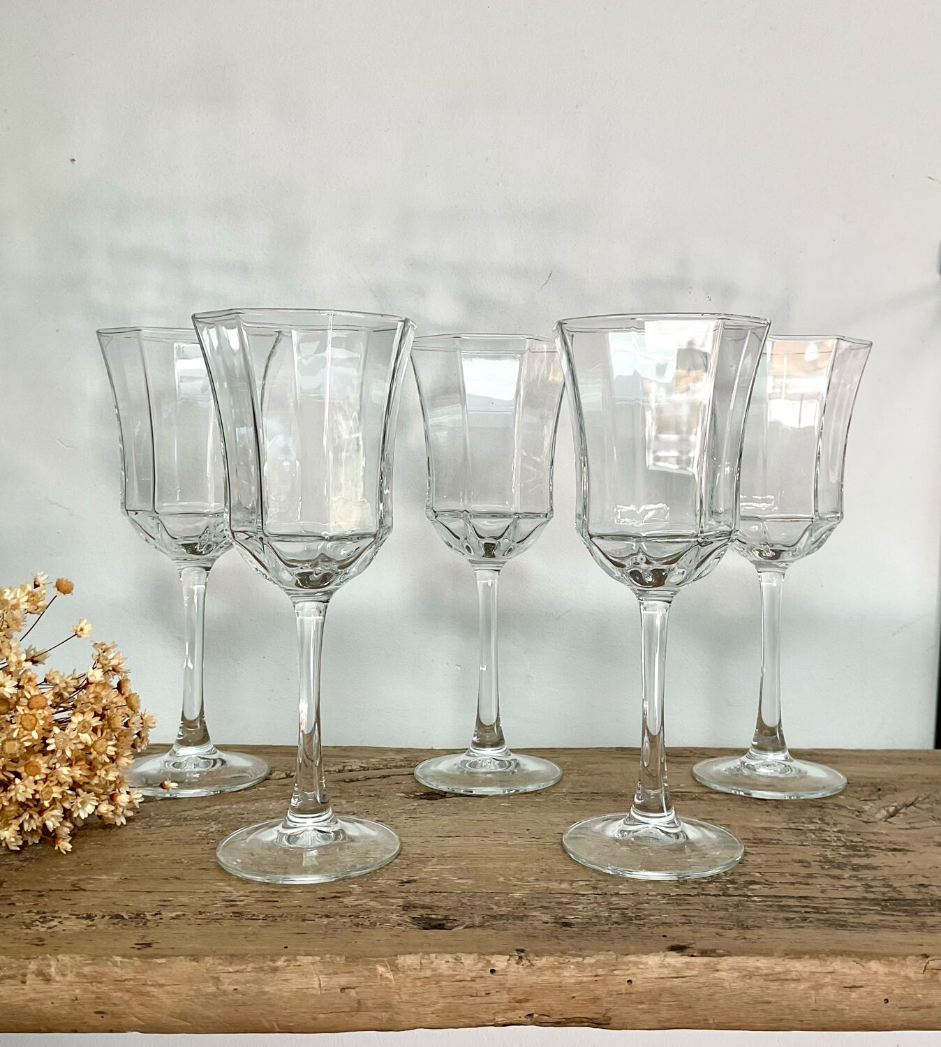 5 stemmed glasses "Octime" LUMINARC France