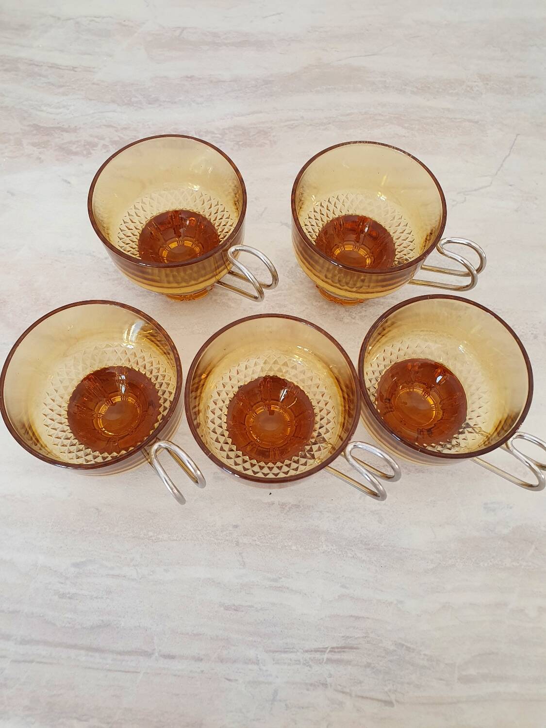 Amber glass italian espresso cups