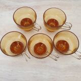 Amber glass italian espresso cups