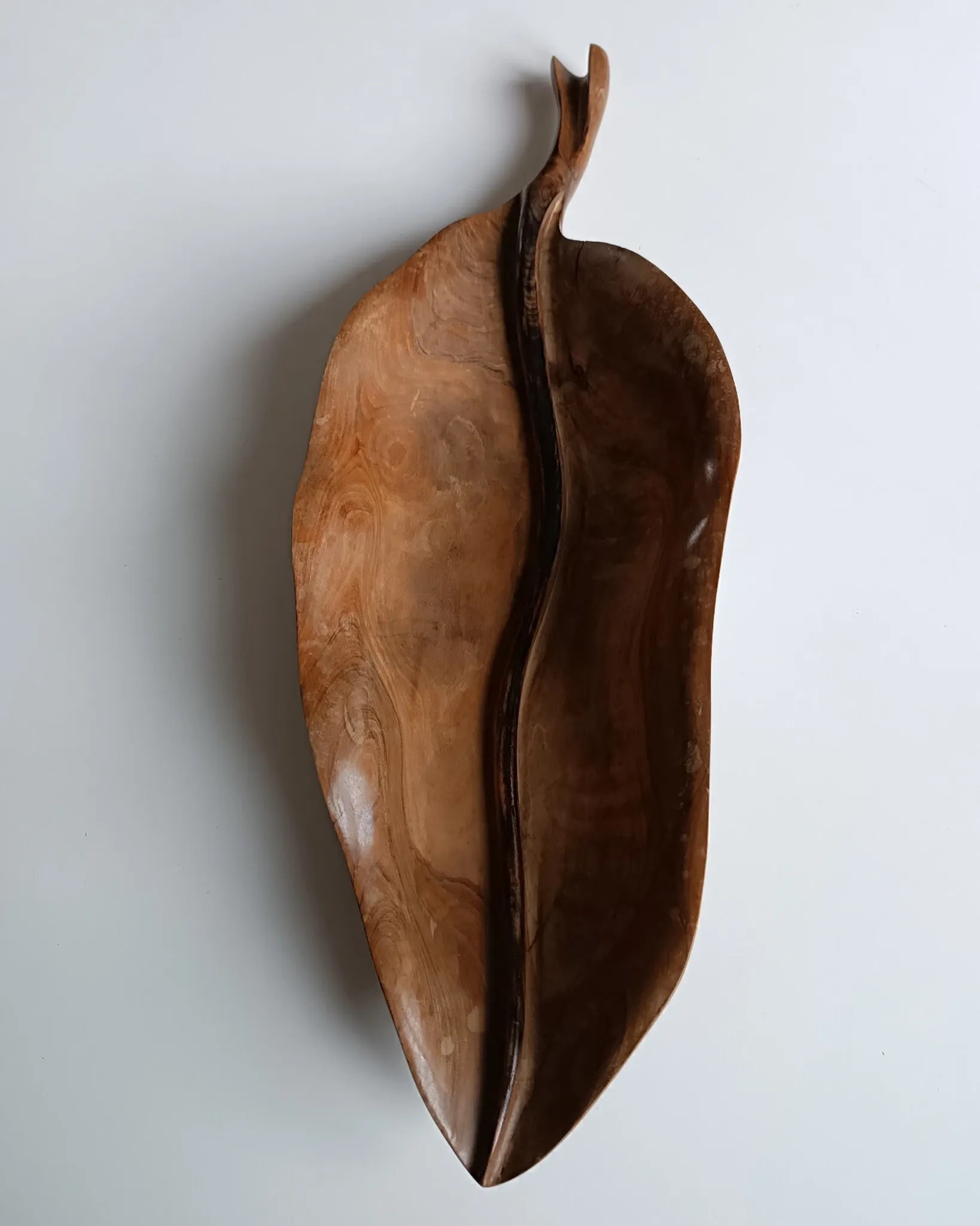 Falcon olive wood fruit bowl spain 1960