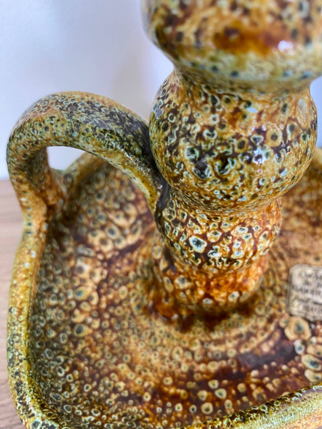 Enamel hand candle holder