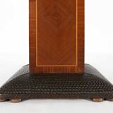 Table d'appoint Art Déco de De Coene Freres avec marqueterie en bois et plateau en marbre, années 1930