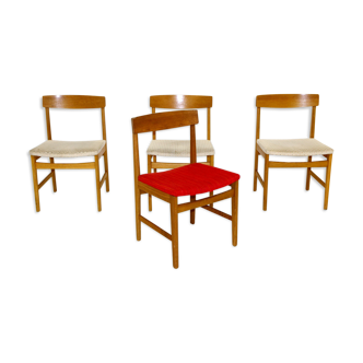 Set de 4 chaises en chêne, Danemark, 1960