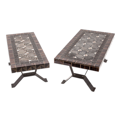 Duo de tables en fer forgé