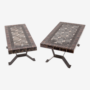 Duo of wrought iron tables