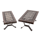 Duo of wrought iron tables