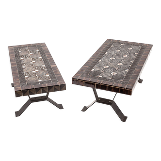 Duo de tables en fer forgé