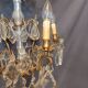 Crystal grapefruit chandelier, glass barrel