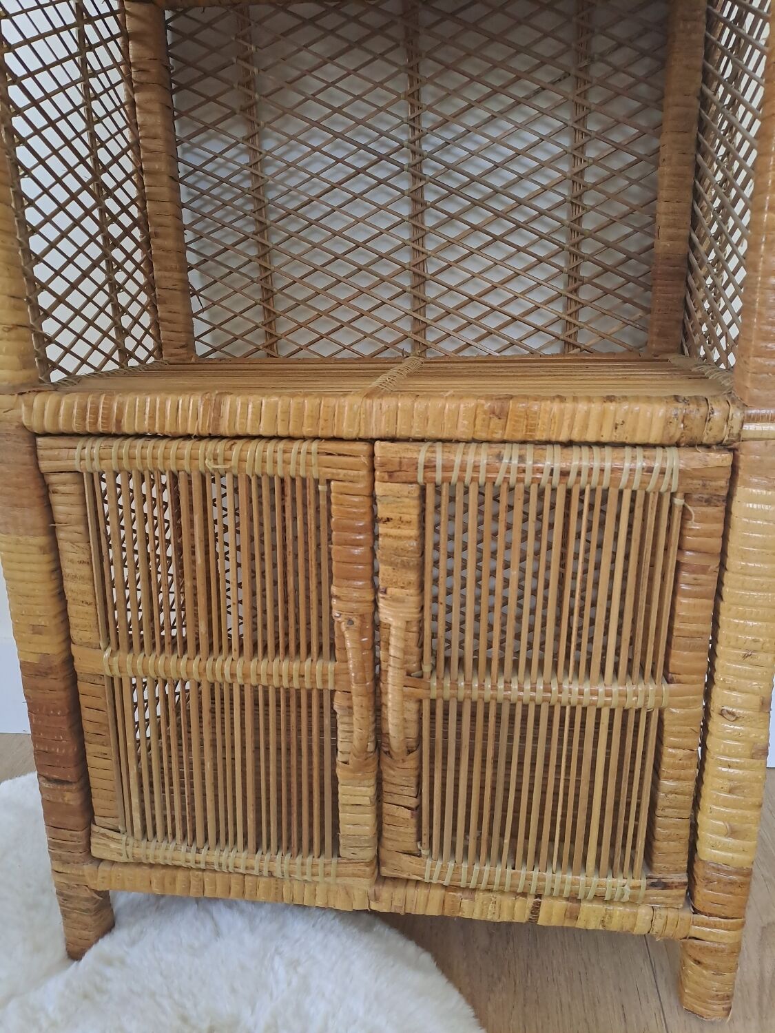 Rattan shelf/cabinet