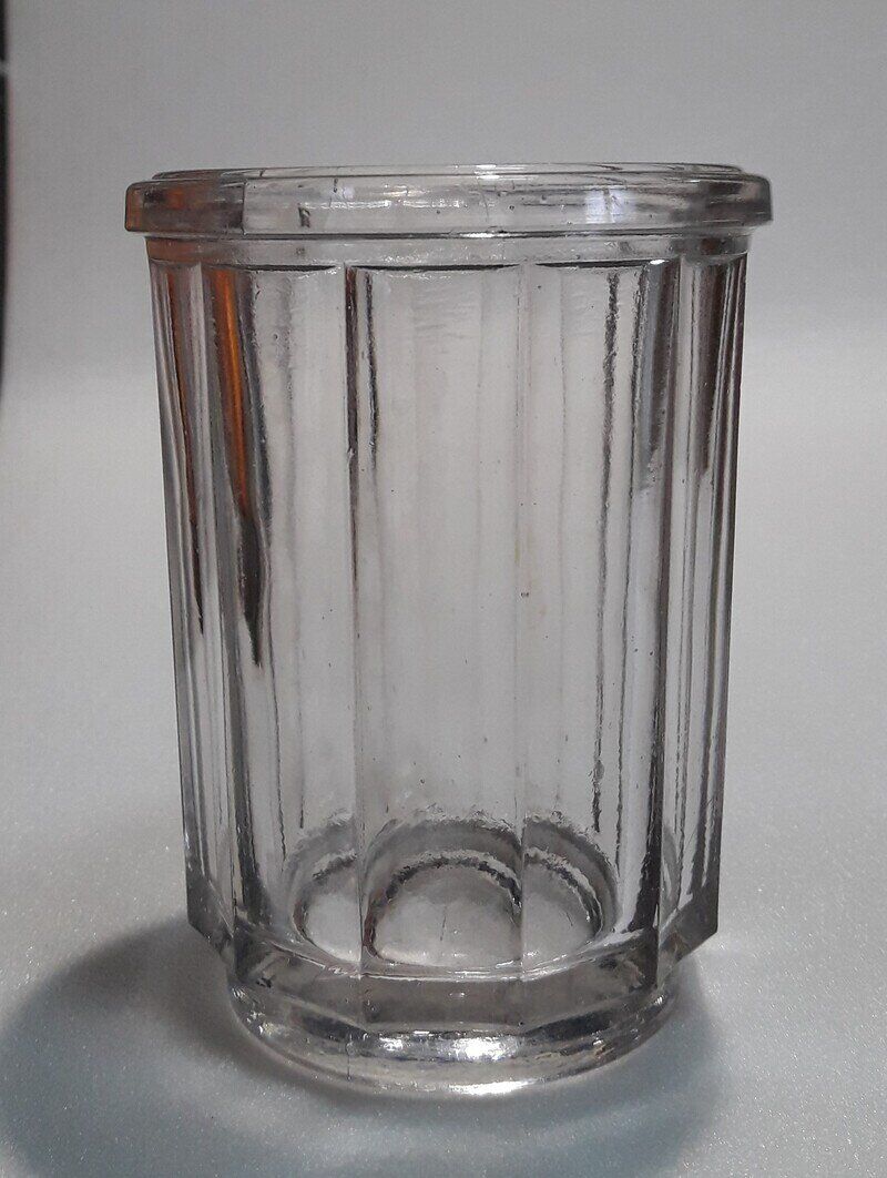 Thick glass jam jar