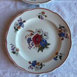 Set of 6 vintage Saint-Clément plates – Floral decoration – Very good condition