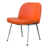 Vintage orange skaï and chrome 1970 chair