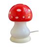 Lampe de table champignons en verre vintage - rouge avec des points blancs