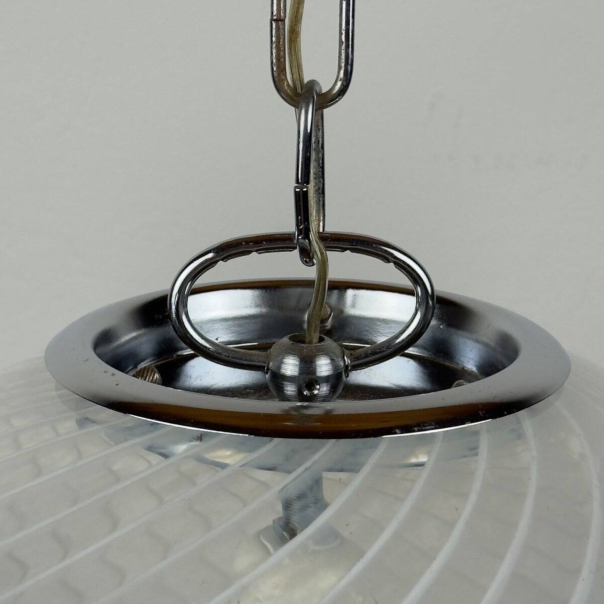 Vintage Swirl Murano pendant lamp, Italy, 1970s