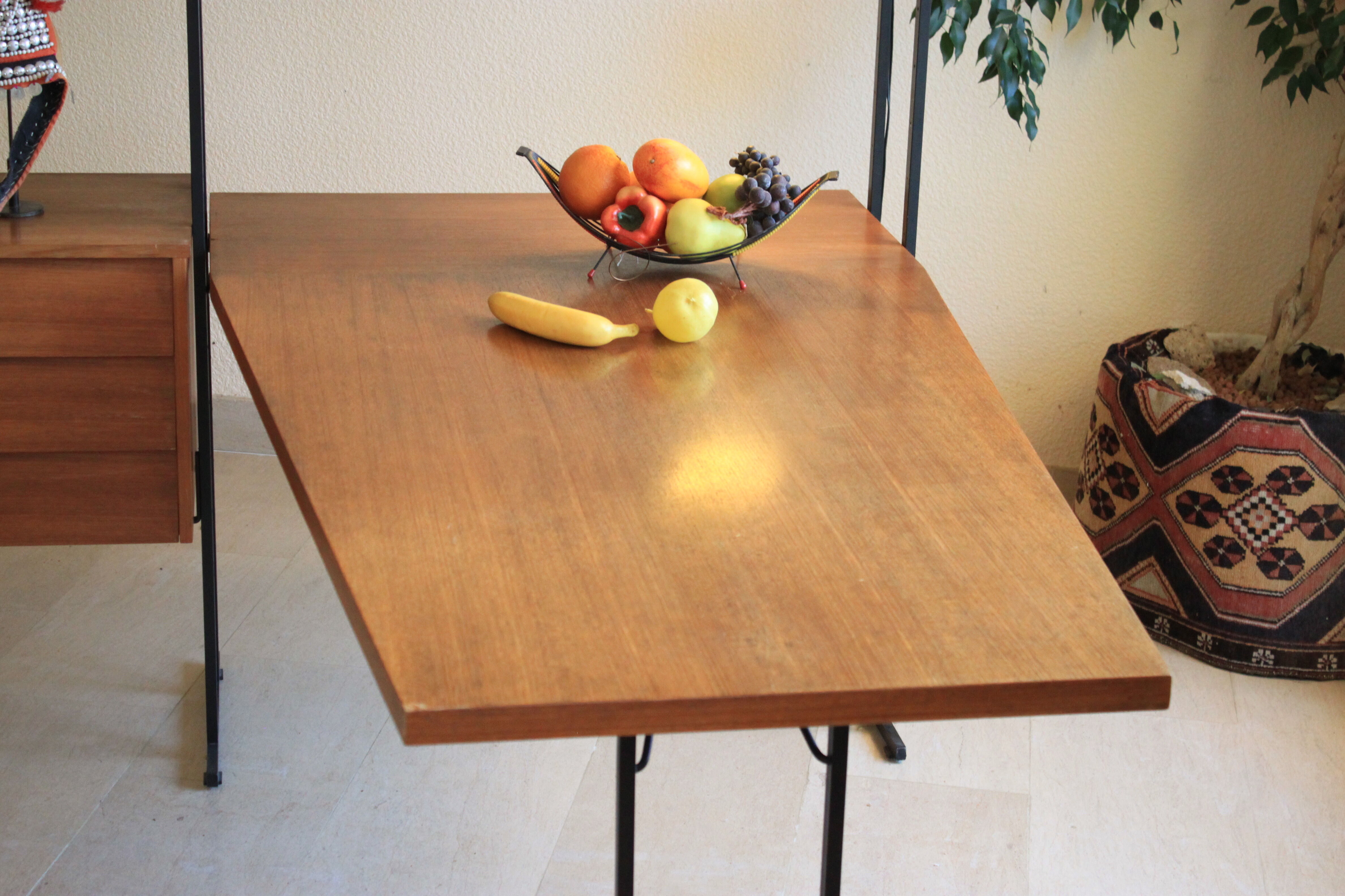 Huge shelf library Swedish desk teak, string.