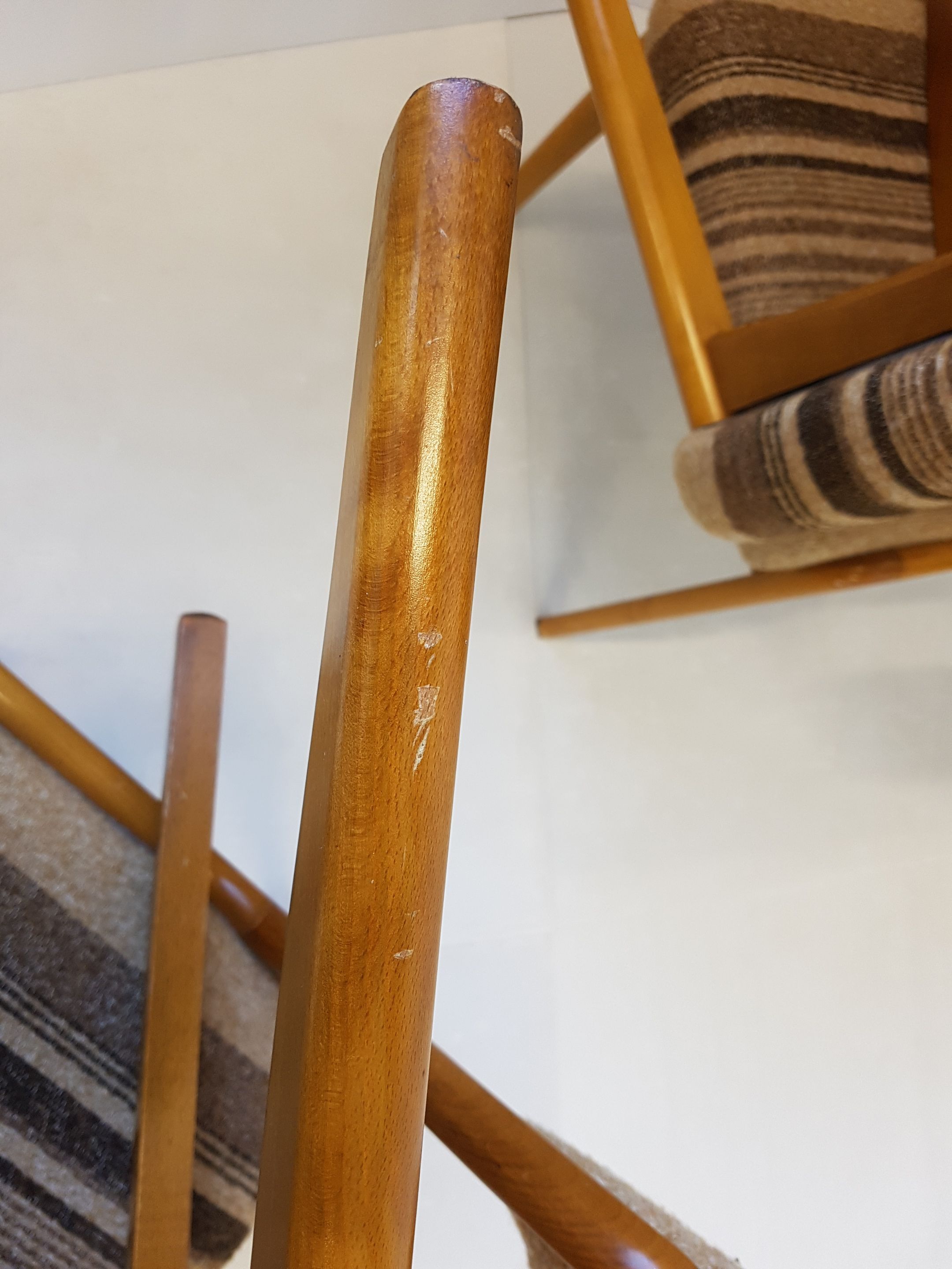 Suite de 6 chaises vintage 1970 style Baumann