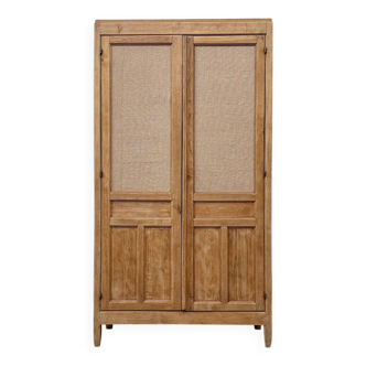 Large Parisian oak wardrobe