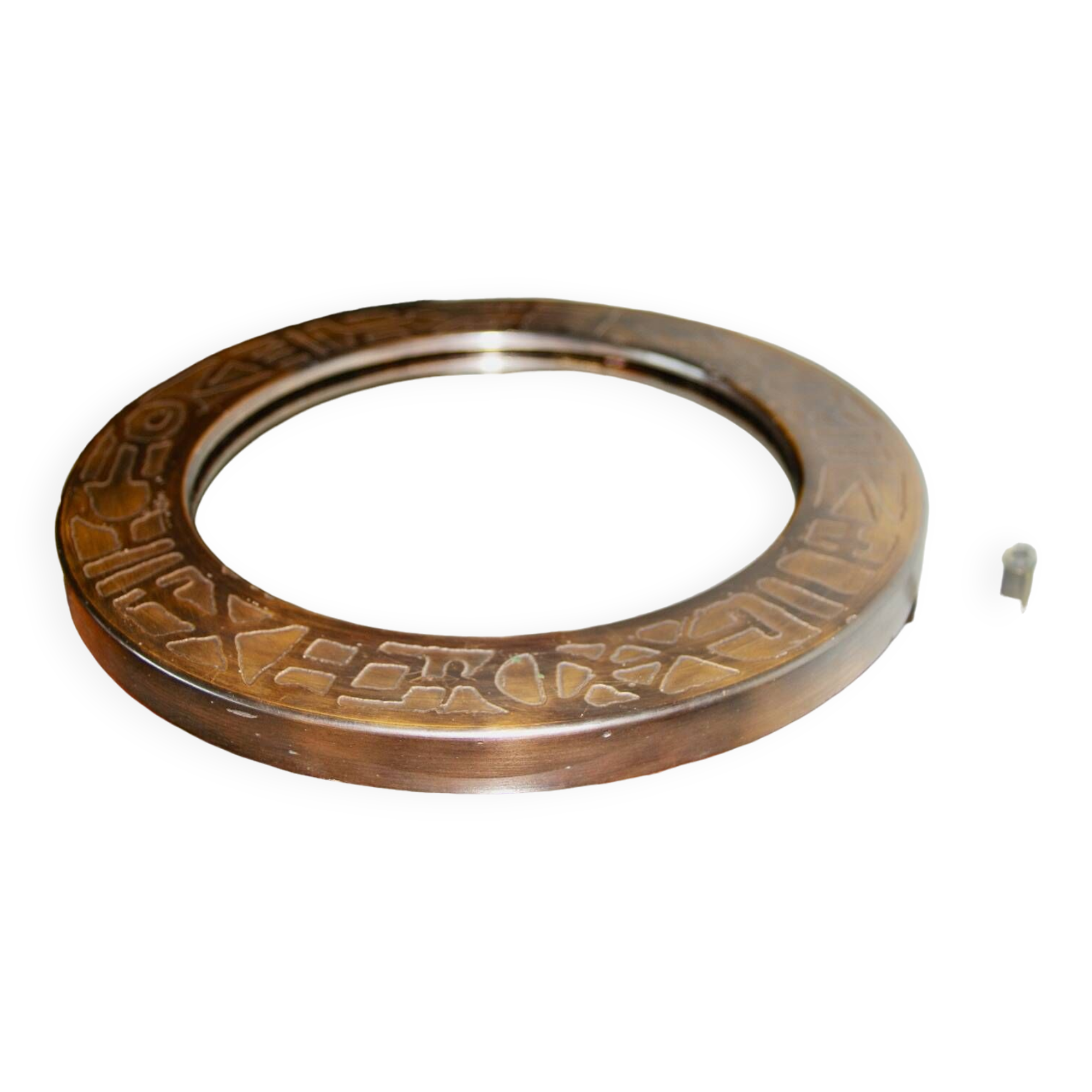 Vintage round copper mirror by marco fugeri 1960