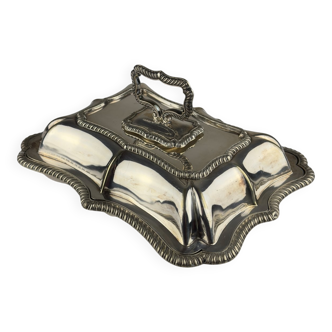 Antique silver-plated serving dish from Sheffield, early 20th century, England.