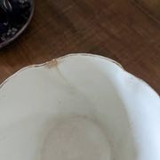Set of two large Lunéville cups and saucers