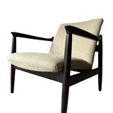 Pair of vintage GFM-64 pure linen armchairs by Edmund Homa, 1960s