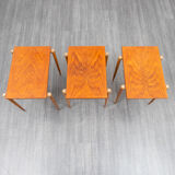Set of three tables gigognes years teak, Edition Opal, Vintage