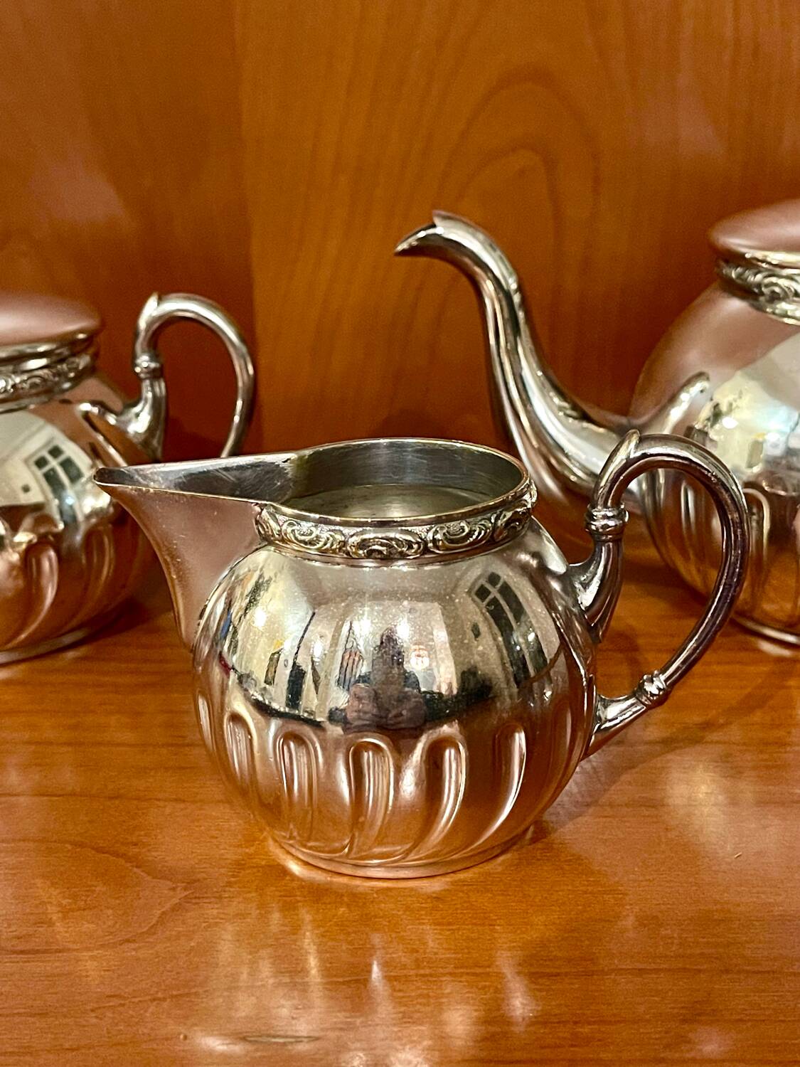 WMF tea set, silver-plated metal, 4 pieces