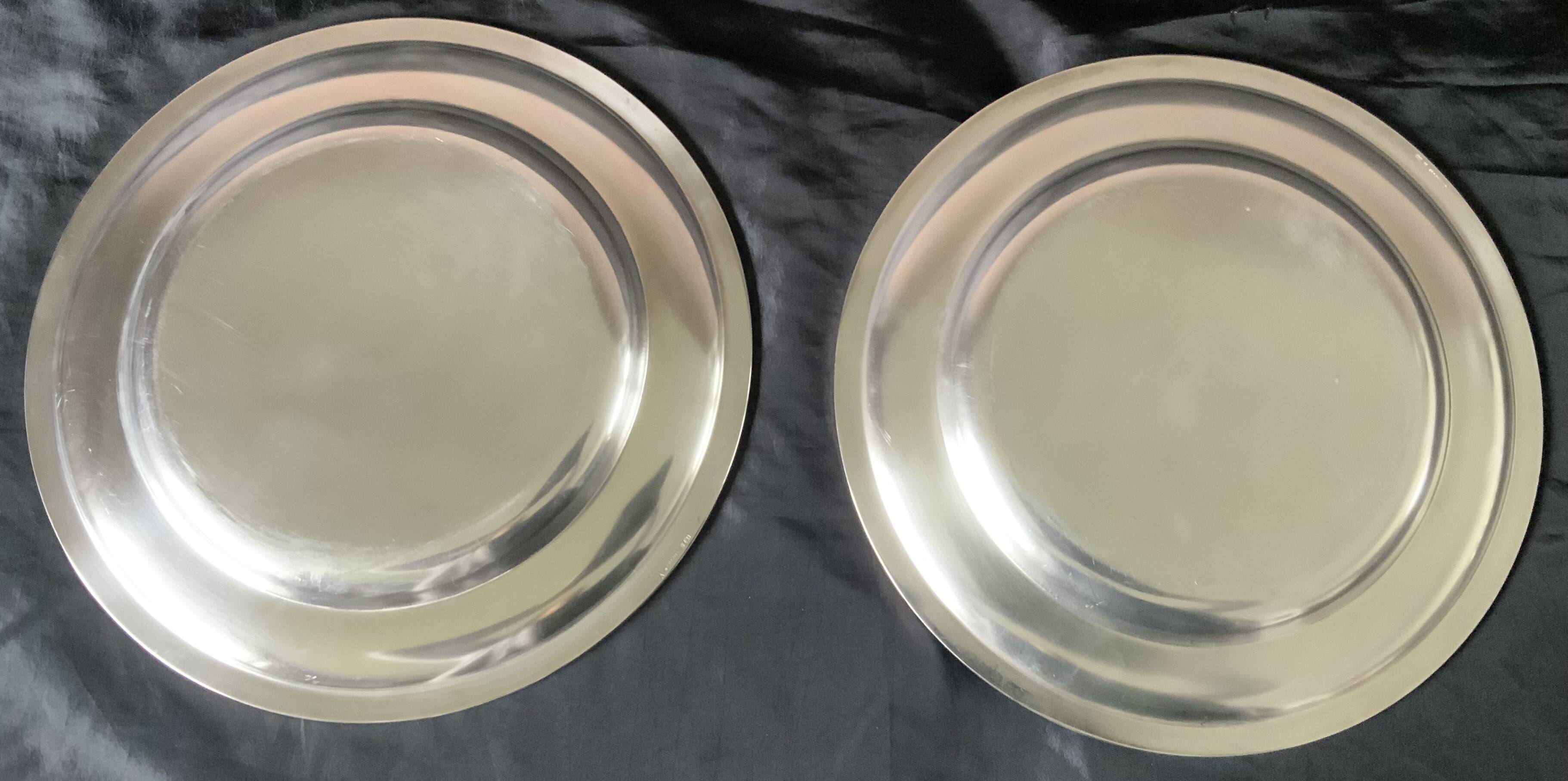 2 large ercuis dishes in silver metal