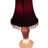 Lampe à poser pied verre Clichy abat-jour XXème