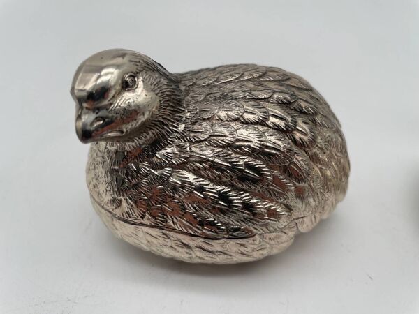 Salière poivrier et moutardier oiseaux en métal argenté style Gucci