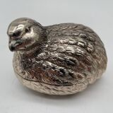 Salière poivrier et moutardier oiseaux en métal argenté style Gucci